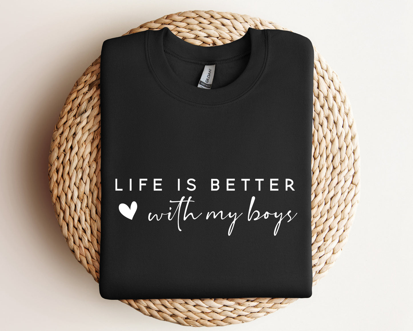 Life is Better With My Boys Sweatshirt and Hoodie, Mom of Boys Sweatshirt, Mom of Boys Crewneck, Mom of Boys Sweater, Gift For Mom