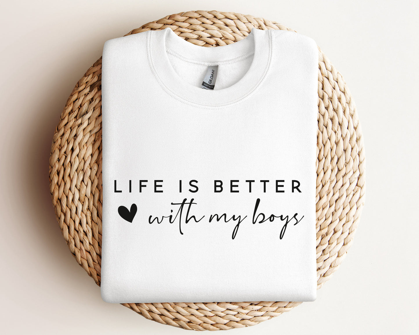 Life is Better With My Boys Sweatshirt and Hoodie, Mom of Boys Sweatshirt, Mom of Boys Crewneck, Mom of Boys Sweater, Gift For Mom