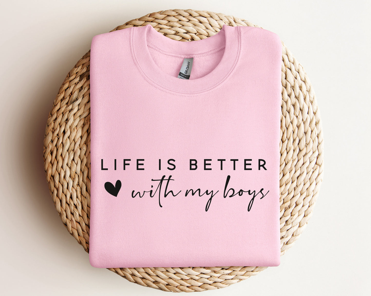 Life is Better With My Boys Sweatshirt and Hoodie, Mom of Boys Sweatshirt, Mom of Boys Crewneck, Mom of Boys Sweater, Gift For Mom