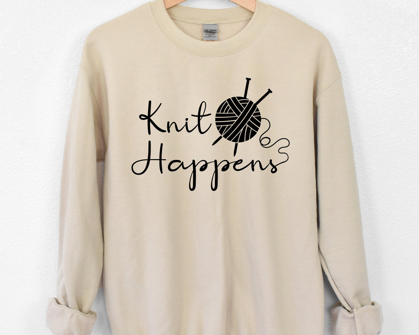 Knit Happens Sweater,Funny Sweatshirt,Grandma Knitting Sweatshirt, Gift For Grandma, Knitting Lover, Knitting Gift,Gifts for Moms Sweater