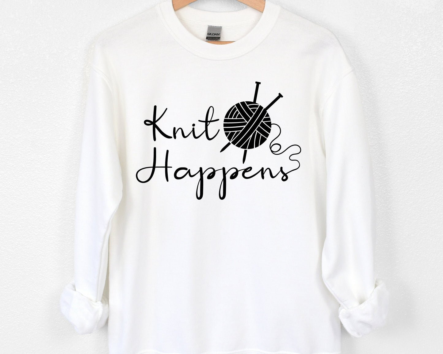 Knit Happens Sweater,Funny Sweatshirt,Grandma Knitting Sweatshirt, Gift For Grandma, Knitting Lover, Knitting Gift,Gifts for Moms Sweater