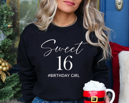 Sweet 16 Sweatshirt, 16th Birthday Sweater, Birthday Shirt, 16th Birthday Gift, Sweet Sixteen Hoodie, Birthday Party Gift,16th Birthday Gift