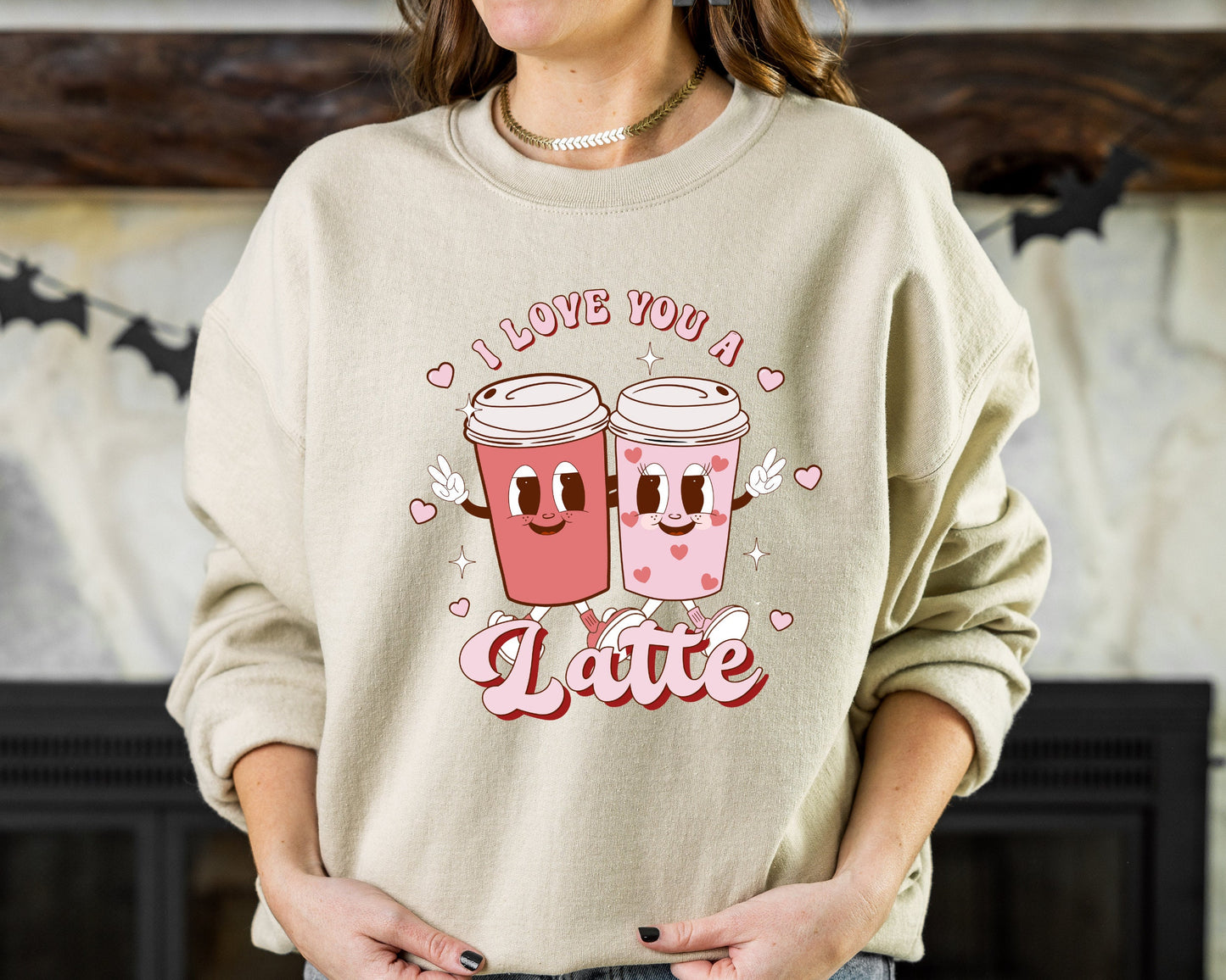 Love you Latte Sweatshirt, Valentine's Day Sweatshirt, Valentine's Day Shirt, Latte Hoodie, Coffee Sweater,For Women Valentines Day Shirt