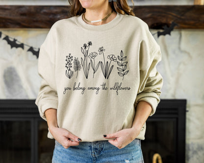 Flower Sweatshirt, Gift for Valentine's Day Flower Sweatshirt, Mothers Day Gift, Gift for Mom, Gift for Grandmother,Girlfriend Flower Hoodie