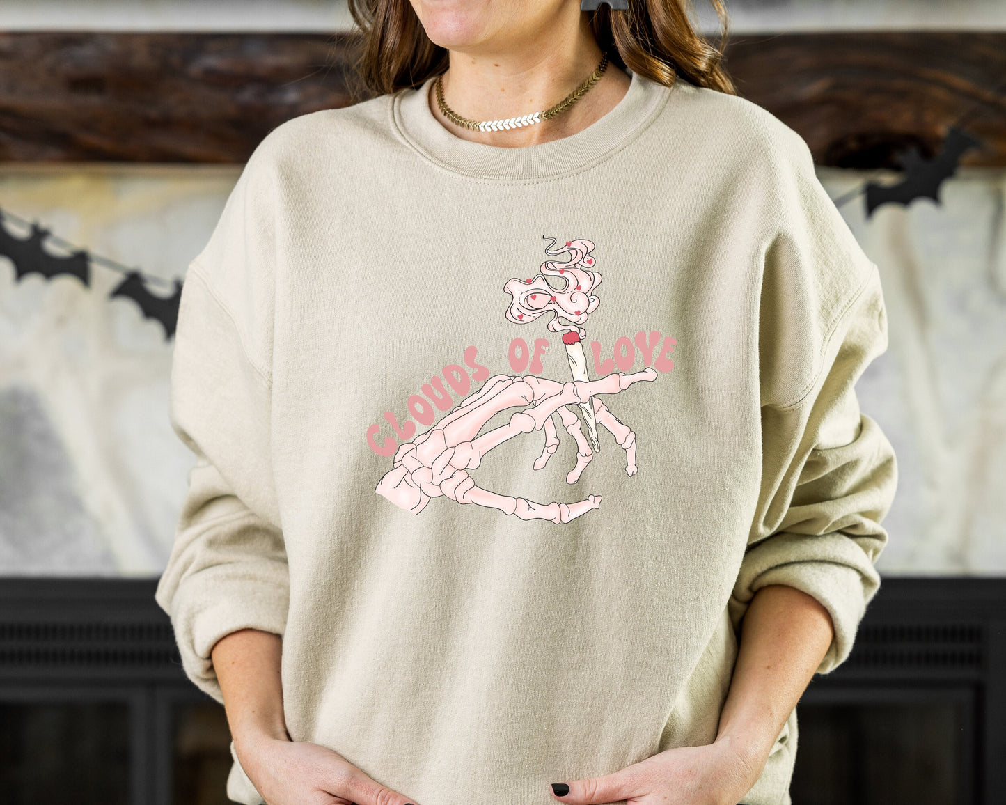 Clouds Of Love Sweatshirt, Skeleton Hands Valentine Sweatshirt, Valentines Day Sweatshirt, Be Mine Hoodie, Lovely Valentines Day Sweatshirt