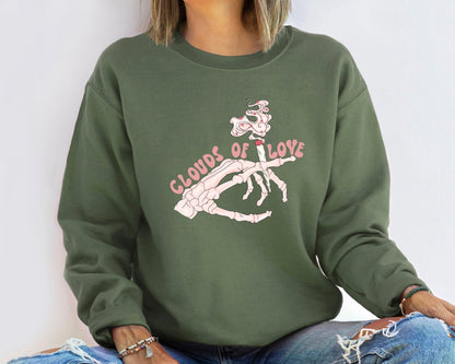Clouds Of Love Sweatshirt, Skeleton Hands Valentine Sweatshirt, Valentines Day Sweatshirt, Be Mine Hoodie, Lovely Valentines Day Sweatshirt