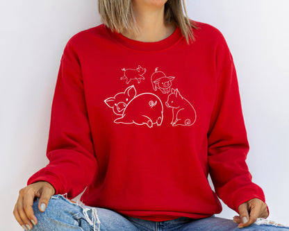 Cute Pigs Sweatshirt, Pig Lover Sweatshirt, Gift for Pig Owner, Pet Lover Sweatshirt, Pig Print Sweatshirt, Funny Pig Sweatshirt,Pigs Hoodie