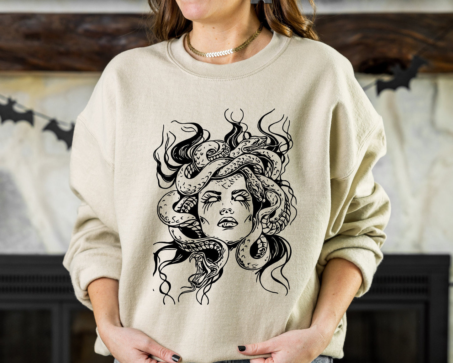 Medusa Snake Face Sweatshirt, Goddess Medusa Sweatshirt, Greek Mythology Sweatshirt, Snakes Head Witch Sweater, Witchy Woman Hoodie