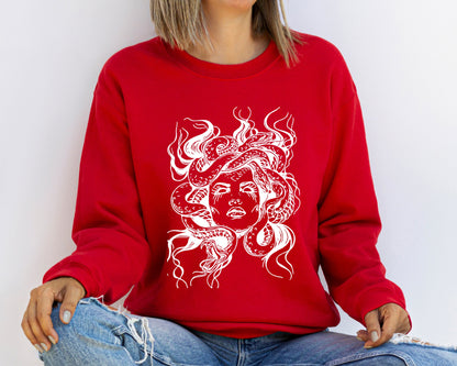 Medusa Snake Face Sweatshirt, Goddess Medusa Sweatshirt, Greek Mythology Sweatshirt, Snakes Head Witch Sweater, Witchy Woman Hoodie