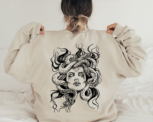 Medusa Snake Face Sweatshirt, Goddess Medusa Sweatshirt, Greek Mythology Sweatshirt, Snakes Head Witch Sweater, Witchy Woman Hoodie