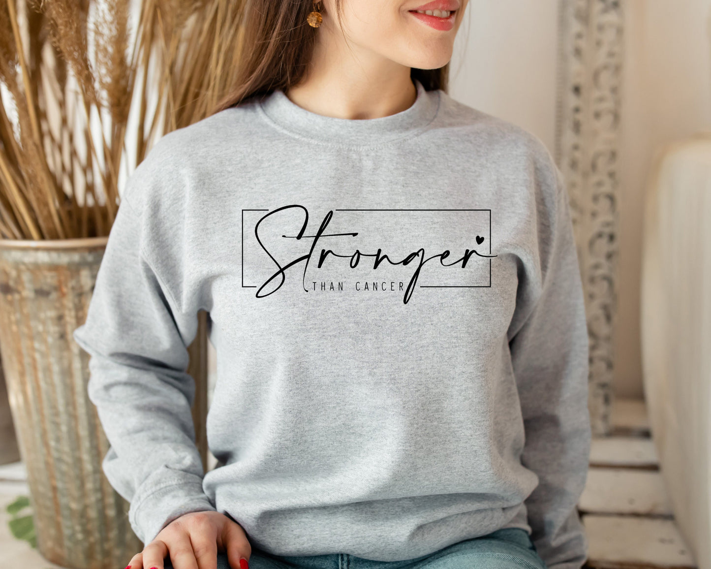 Stronger Than Cancer Sweatshirt, Breast Cancer Survivor Shirt, Cancer Warrior Hoodie, Motivational Shirt for Cancer Patients,Cancer Gift Tee