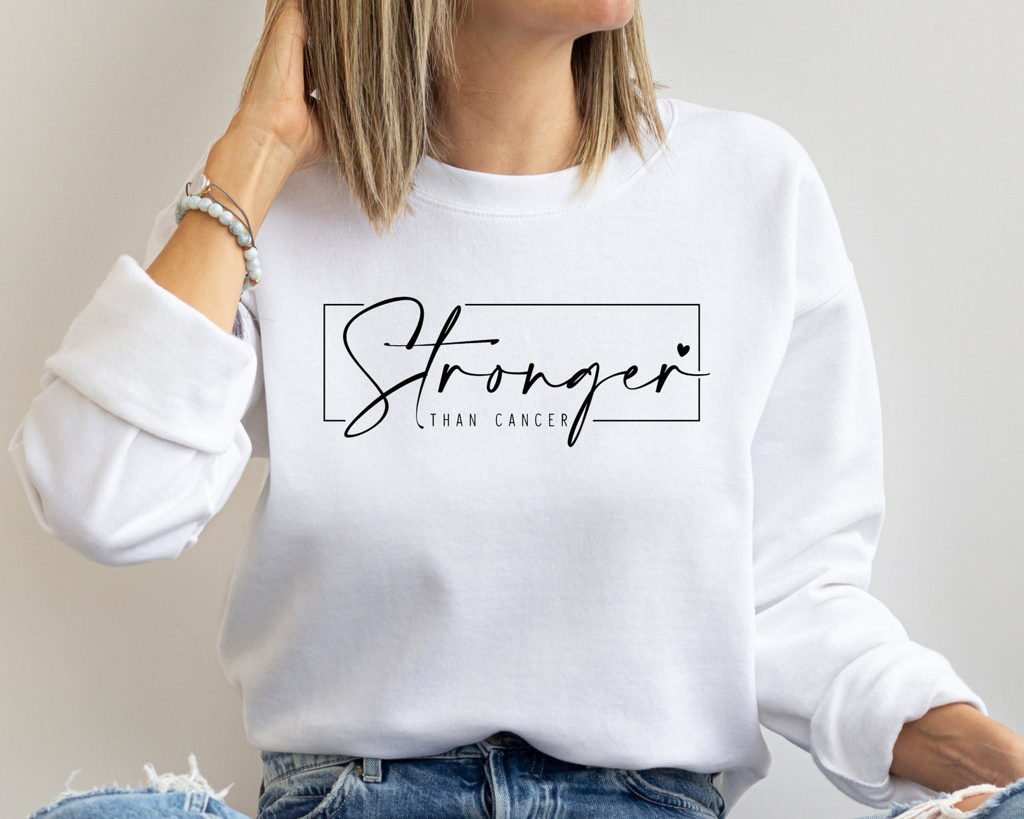Stronger Than Cancer Sweatshirt, Breast Cancer Survivor Shirt, Cancer Warrior Hoodie, Motivational Shirt for Cancer Patients,Cancer Gift Tee