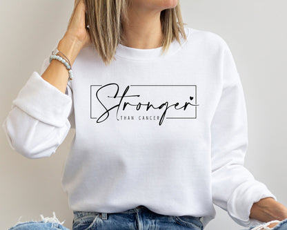 Stronger Than Cancer Sweatshirt, Breast Cancer Survivor Shirt, Cancer Warrior Hoodie, Motivational Shirt for Cancer Patients,Cancer Gift Tee