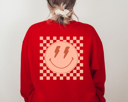 Smiley Face Sweatshirt Preppy Sweatshirt Preppy Clothes VSCO Sweatshirt Y2K Sweatshirt Lightning Bolt Sweatshirt Smiley Sweatshirt Smiley