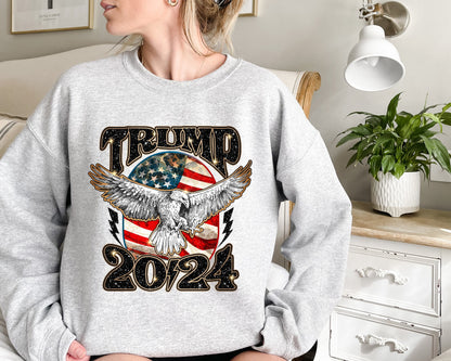 Trump 2024 MAGA Distressed Unisex Sweatshirt,MAGA Sweatshirt,Donald Trump 2024, Republican Sweater, Republican Gift, Patriot Hoodie