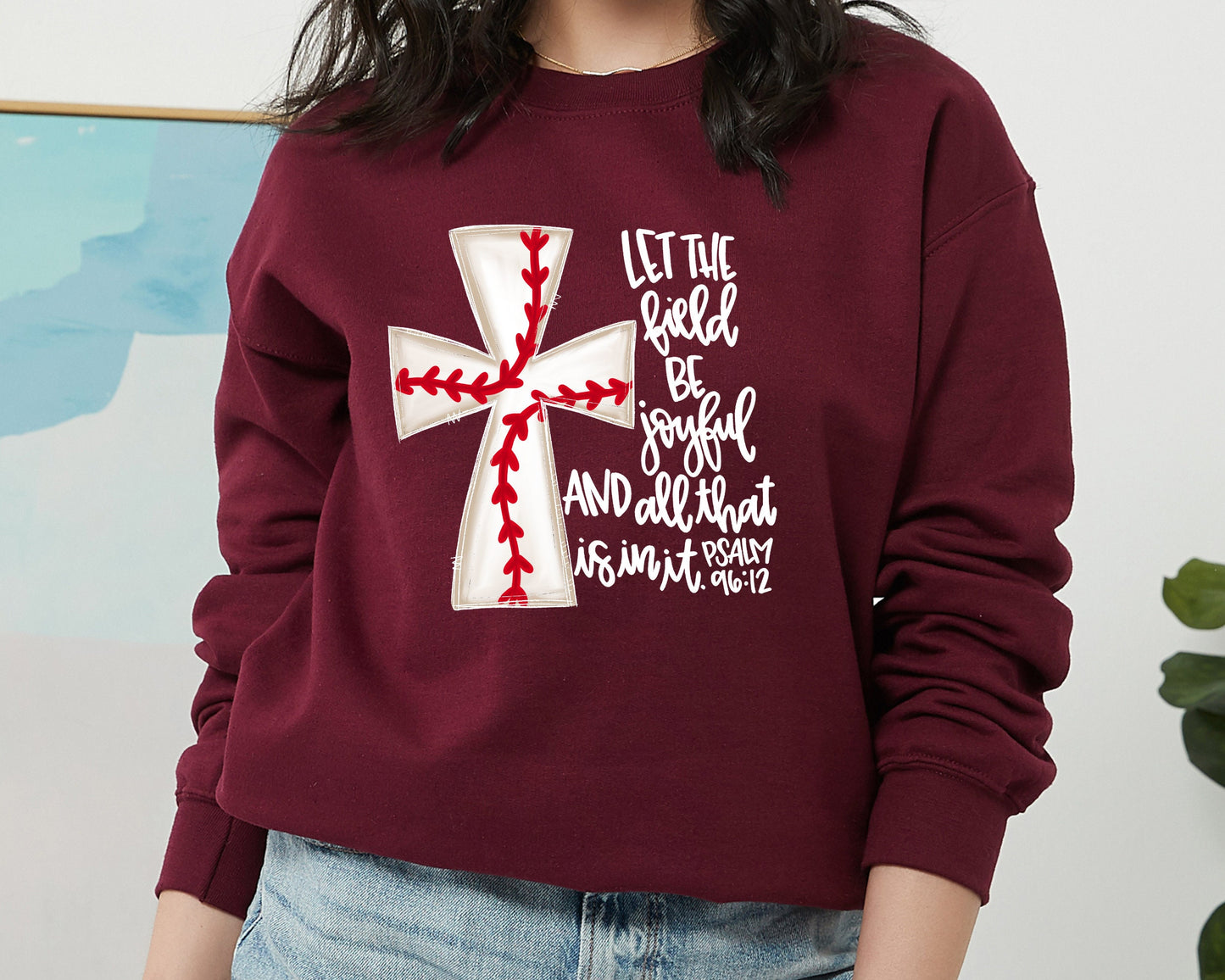 Baseball Sweatshirt, Let The Field Be Joyful and All That Is in It Sweater, Baseball Game Hoodie, Baseball Mom Sweater, Baseball Season
