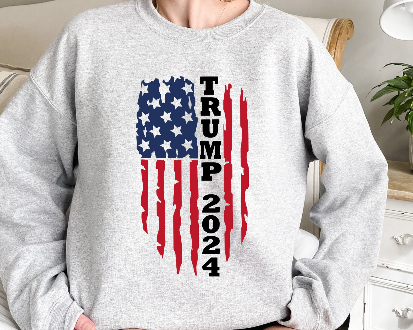 Trump 2024, Pro Trump Sweatshirt, US Flag Sweatshirt, Pro America Sweatshirt, Republican Gifts, Patriotic Gifts, 4th Of July Sweatshirt