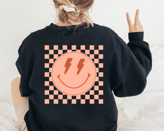 Smiley Face Sweatshirt Preppy Sweatshirt Preppy Clothes VSCO Sweatshirt Y2K Sweatshirt Lightning Bolt Sweatshirt Smiley Sweatshirt Smiley