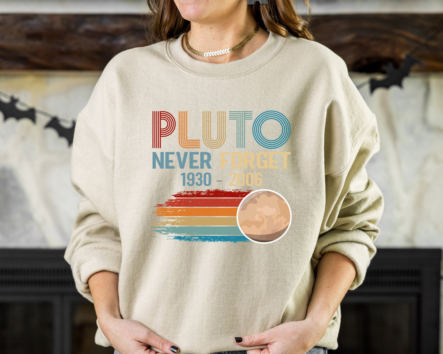 Pluto Never Forget 1936-2006 Planet Sweatshirt, Astronomy Lover Sweatshirt, Trendy Science Hoodie, Aesthetic Universe Shirts, Space T-Shirt