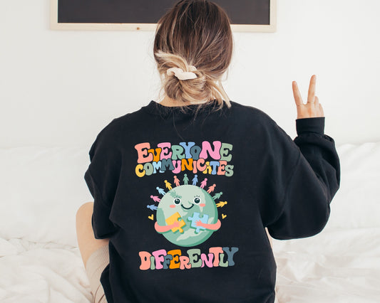Special Education Teacher Sweatshirt, Sped Teacher Sweater, Everyone Communicates Differently Sweater, Behavior Analyst Sweatshirt