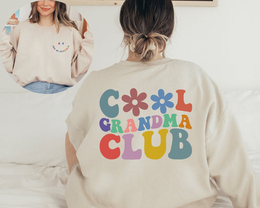 Cool Grandmas Club Sweatshirt, Grandma Sweatshirt, Gift For Grandma, Promoted To Grandma,Grandma Sweater,Grandma Sweatshirt, Nana Sweatshirt
