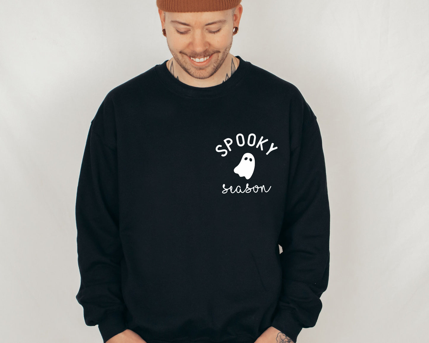 Spooky Season Sweatshirt, Halloween Ghost Crewneck Sweatshirt, PSL Pumpkin Fall, Spooky Season Hoodie, Halloween Sweatshirt