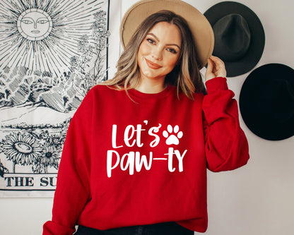 Let's Paw-ty Sweatshirt, Dog Birthday Sweater, Puppy Birthday, Puppy Pawty, Dog Invitation Hoodie, Dog Mom, Dog Dad, Gift for Birthday
