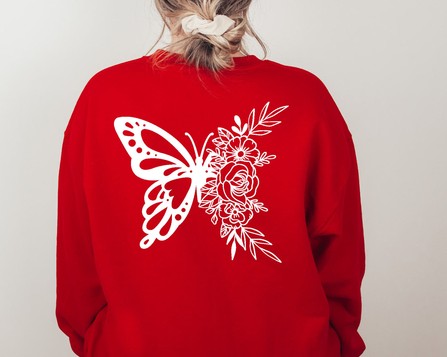 Floral Butterfly Sweatshirt, Butterfly Lover Sweater, Animal Sweatshirt, Animal Lover Gift, Butterfly Graphic Sweatshirt, Butterfly Hoodie