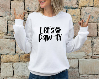 Let's Paw-ty Sweatshirt, Dog Birthday Sweater, Puppy Birthday, Puppy Pawty, Dog Invitation Hoodie, Dog Mom, Dog Dad, Gift for Birthday