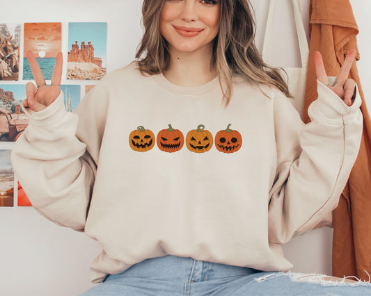 Pumpkin Sweatshirt, Pumpkin Sweater, Halloween Sweatshirt, Halloween Crewneck Sweatshirt, Halloween Sweater, Spooky Season, Fall Hoodie