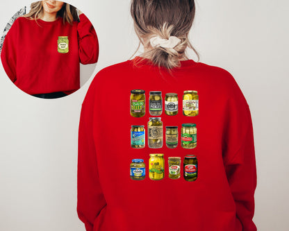 Vintage Canned Pickles Sweatshirt, Canning Season Sweatshirt, Pickle Lovers Sweater, Homemade Pickles Sweater,Pickle Jar Crewneck Hoodie
