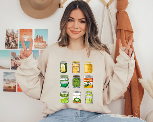 Vintage Canned Pickles Sweatshirt, Canning Season Sweatshirt, Pickle Lovers Sweater, Homemade Pickles Sweater,Pickle Jar Crewneck Sweatshirt