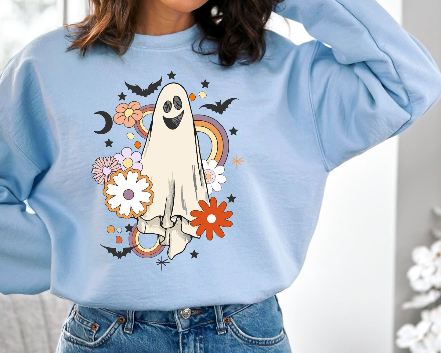 Vintage Halloween Sweatshirt, Ghost Halloween Hoodie for Women and Man, Fall Hoodie, Halloween Sweater, Ghost Sweatshirt, Spooky Sweater