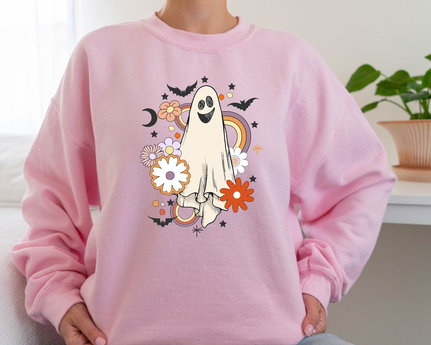 Vintage Halloween Sweatshirt, Ghost Halloween Hoodie for Women and Man, Fall Hoodie, Halloween Sweater, Ghost Sweatshirt, Spooky Sweater