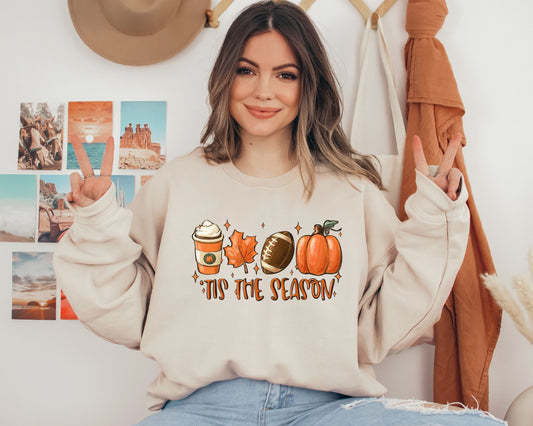 Tis The Season Sweatshirt, Fall Coffee Hoodie, Hot Coffee Sweater, Coffee Lovers Sweatshirt , Pumpkin Latte Drink, Pumpkin Spice Sweater