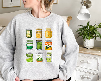Vintage Canned Pickles Sweatshirt, Canning Season Sweatshirt, Pickle Lovers Sweater, Homemade Pickles Sweater,Pickle Jar Crewneck Sweatshirt
