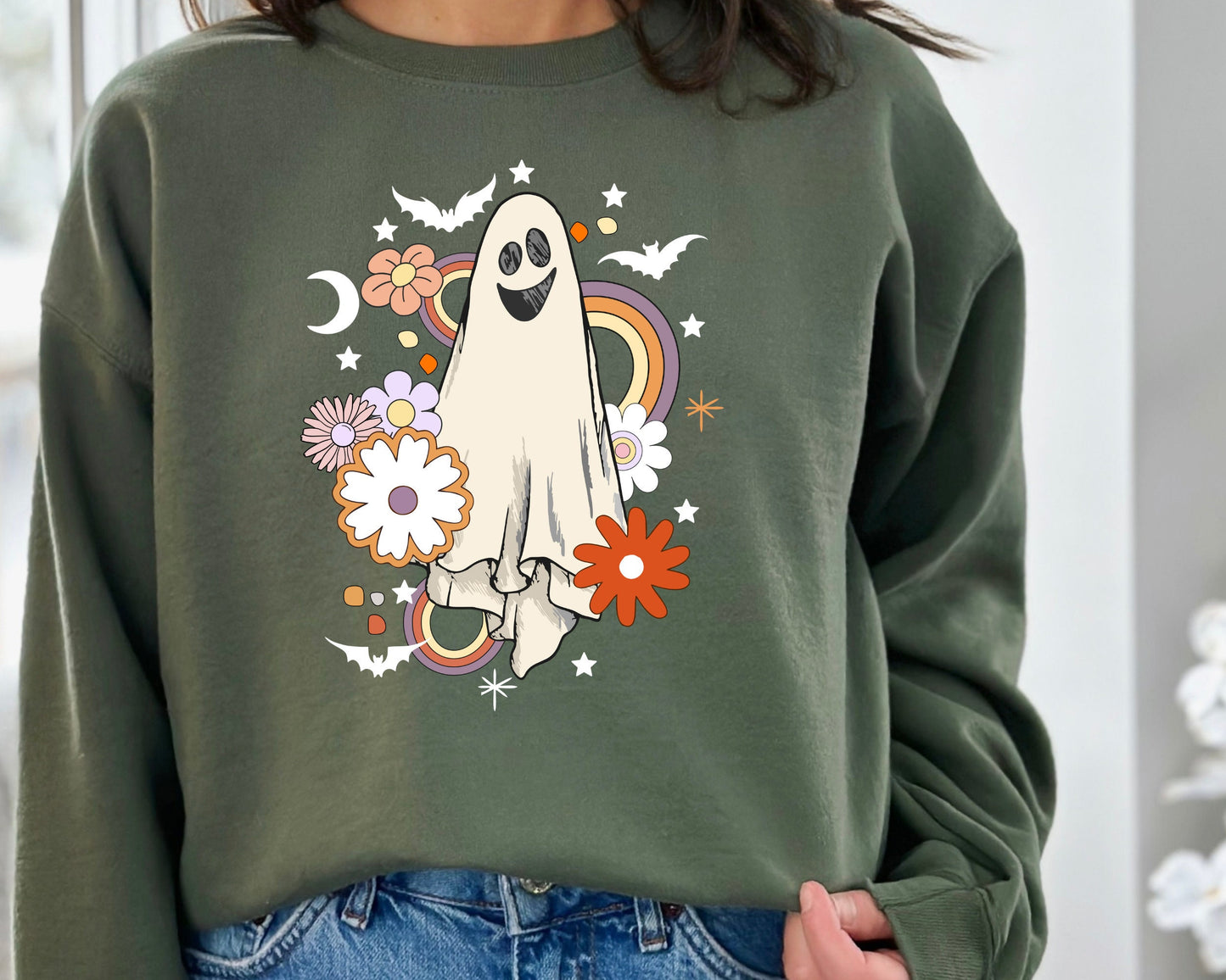 Vintage Halloween Sweatshirt, Ghost Halloween Hoodie for Women and Man, Fall Hoodie, Halloween Sweater, Ghost Sweatshirt, Spooky Sweater
