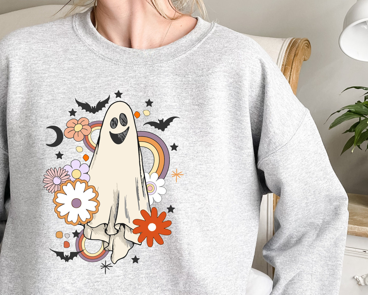 Vintage Halloween Sweatshirt, Ghost Halloween Hoodie for Women and Man, Fall Hoodie, Halloween Sweater, Ghost Sweatshirt, Spooky Sweater