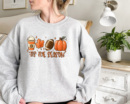 Tis The Season Sweatshirt, Fall Coffee Hoodie, Hot Coffee Sweater, Coffee Lovers Sweatshirt , Pumpkin Latte Drink, Pumpkin Spice Sweater