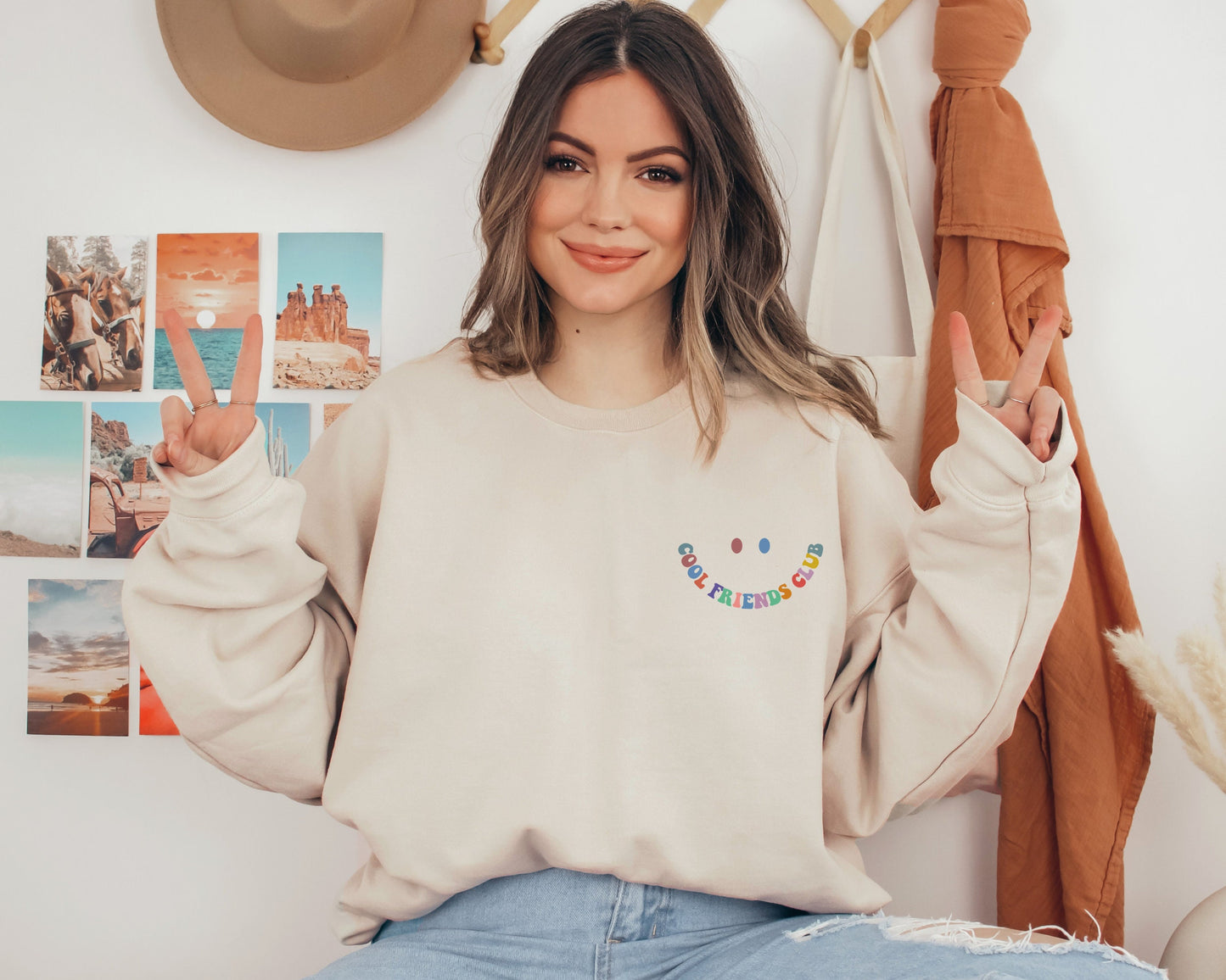 Pocket Cool Friends Club Sweatshirt, Cool Friends Club Sweater, Best Friends Gift, Best Friend Hoodie, Gift For Best Friend, Besties Sweater