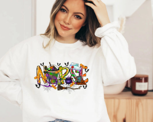 Halloween Nurse Sweatshirt, Halloween Nursing Hoodie, Nurse Fall Sweater, Nurse Halloween, Nursing Hoodie, Gift For Nurse Sweatshirt