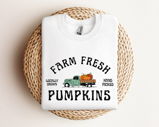 Farm Fresh Pumpkin Sweatshirt, Fall Season Sweater, Pumpkin Hoodie, Fall Hoodie, Pumpkin Patch Sweater, Women Fall Hoodie, Fall Gift Sweater