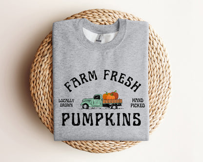 Farm Fresh Pumpkin Sweatshirt, Fall Season Sweater, Pumpkin Hoodie, Fall Hoodie, Pumpkin Patch Sweater, Women Fall Hoodie, Fall Gift Sweater