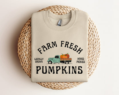 Farm Fresh Pumpkin Sweatshirt, Fall Season Sweater, Pumpkin Hoodie, Fall Hoodie, Pumpkin Patch Sweater, Women Fall Hoodie, Fall Gift Sweater