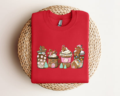 Gingerbread Christmas Coffee Sweatshirt, Christmas Coffee Sweater, Halloween Holiday Hoodie, Xmas Sweatshirt, Coffee Lover Gift Crewneck