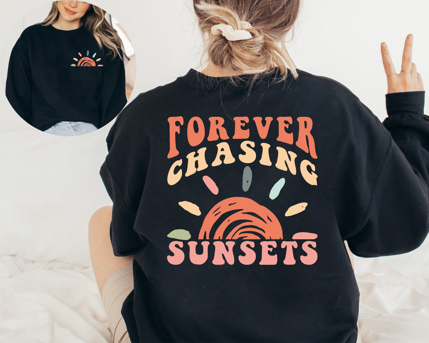 Retro Sunsets Sweatshirt, Summer Sweater, Vacation Hoodie, Beach Sweater, Summer Vacation Hoodie, Summer Outfit Sweatshirt