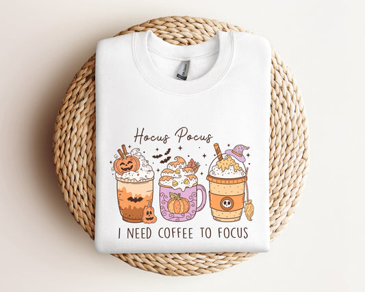 Hocus Pocus Sweatshirt, Halloween Coffee Sweatshirt, Spooky Season Sweatshirt, Funny Halloween Sweater,Spooky Season Hoodie,Halloween Hoodie