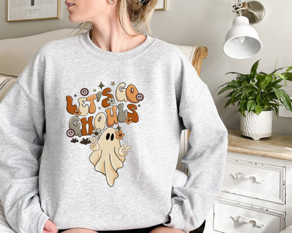 Lets Go Ghouls Sweatshirt, Vintage Halloween Sweater, Ghost Sweatshirt, Fall Sweater, Vintage Ghost Hoodie, Halloween Crewneck, Ghost Hoodie