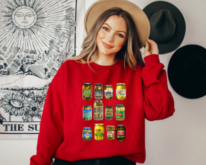 Vintage Canned Pickles Sweatshirt, Canning Season Sweatshirt, Pickle Lovers Sweater, Homemade Pickles Sweater,Pickle Jar Crewneck Hoodie