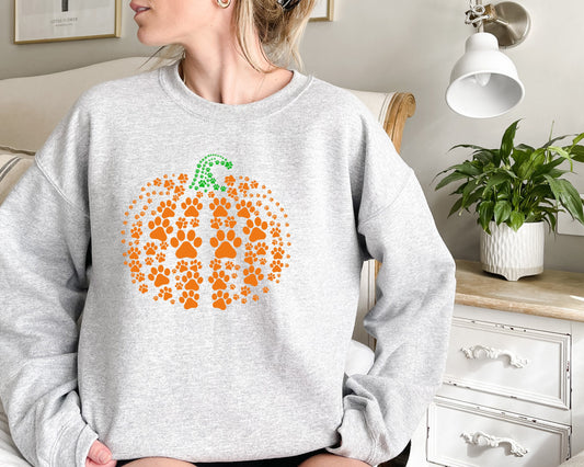 Paw Pumpkin Sweatshirt, Paw Print Sweater, Pumpkin Dog Hoodie, Dog Halloween Sweater, Pumpkin Hoodie, Halloween Hoodie, Halloween Sweatshirt